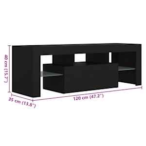 TV skříňka s LED osvětlením černá 120 x 35 x 40 cm - obrázek 17