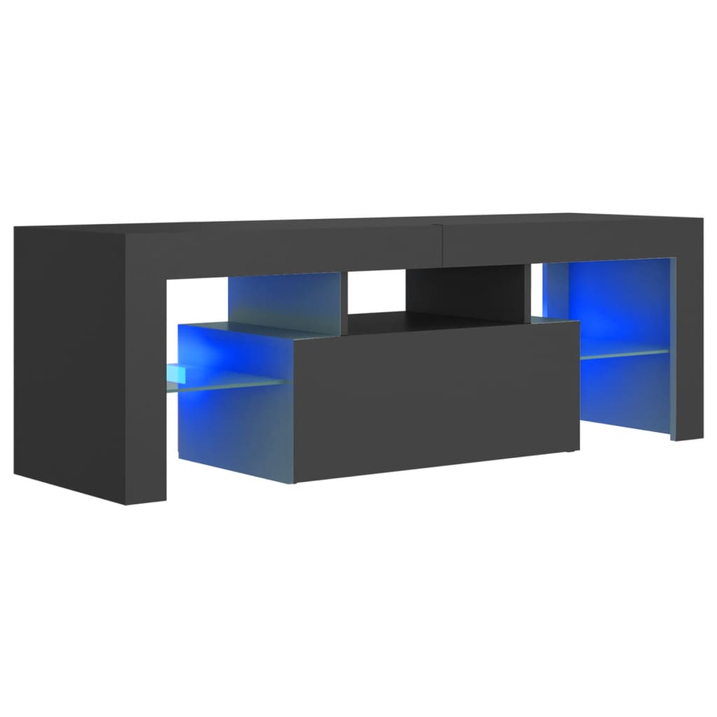 

vidaXL TV Cabinet with LED Lights Gray 47.2"x13.8"x15.7"