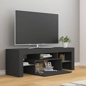 TV skříňka s LED osvětlením šedá 120 x 35 x 40 cm - obrázek 3