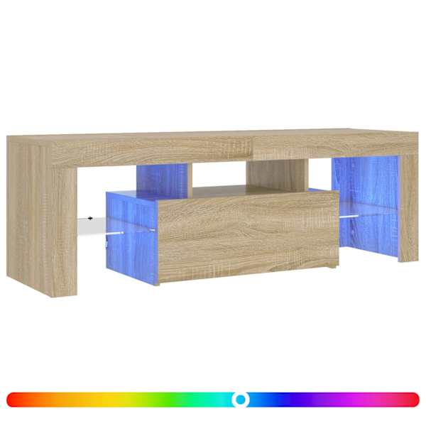 vidaXL telerialus LED-tuledega, Sonoma tamm, 120 x 35 x 40 cm