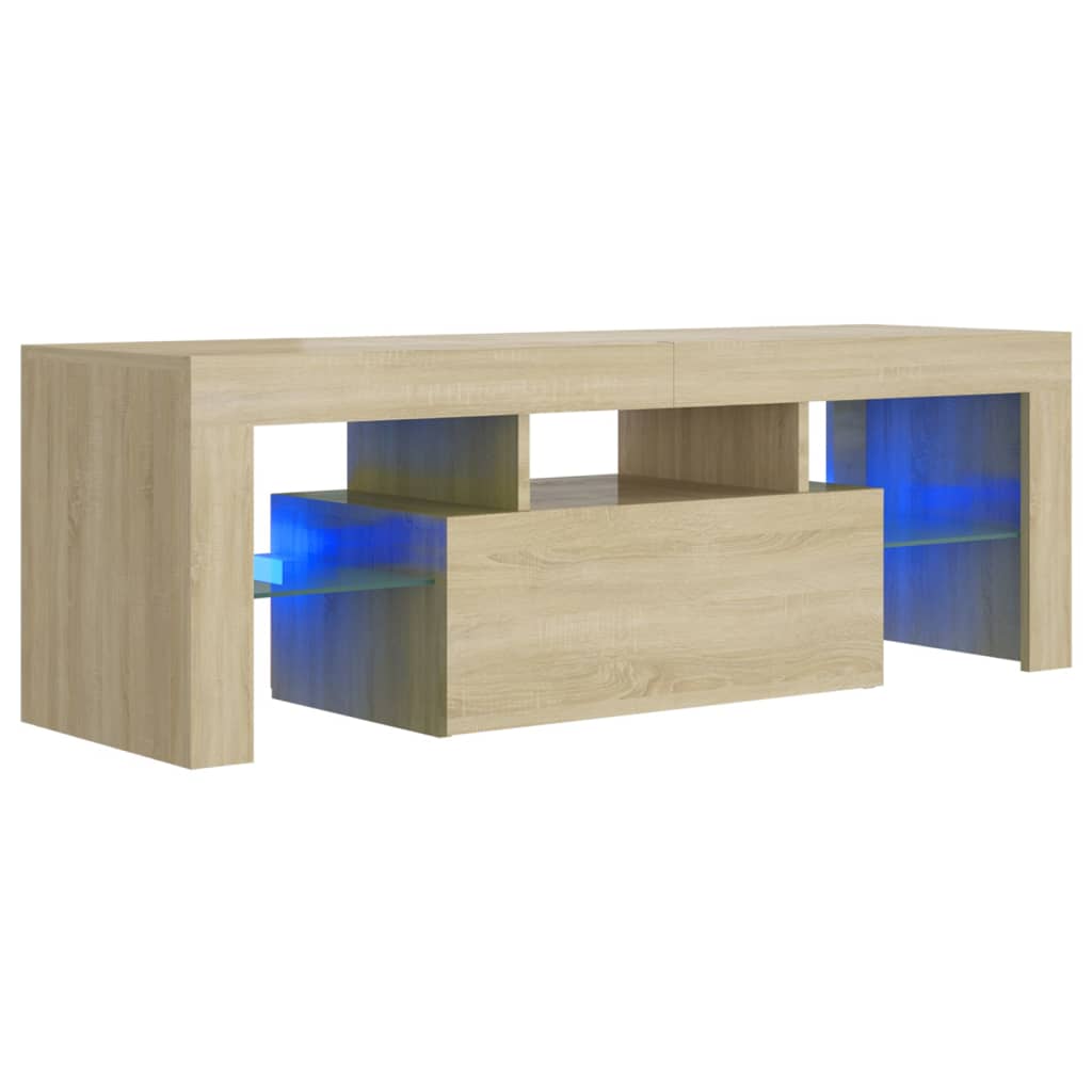 vidaXL TV skrinka s LED svetlami dub sonoma 120x35x40 cm