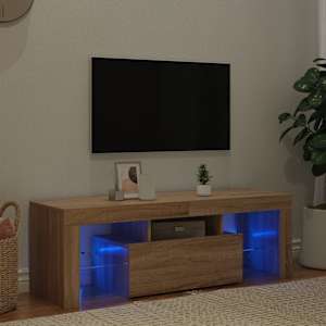 TV skříňka s LED osvětlením dub sonoma 120 x 35 x 40 cm - obrázek 1