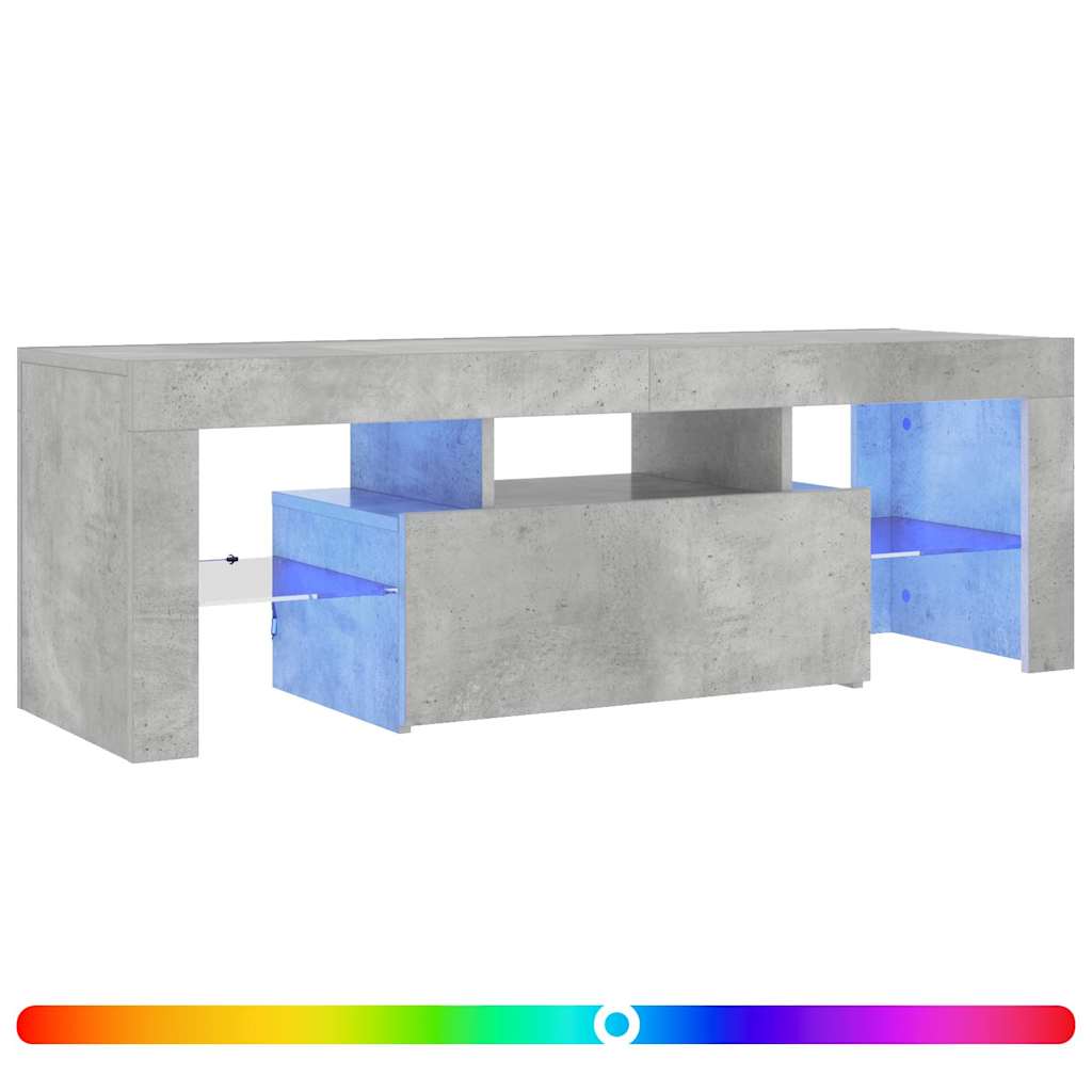 vidaXL TV skříňka s LED osvětlením betonově šedá 120 x 35 x 40 cm