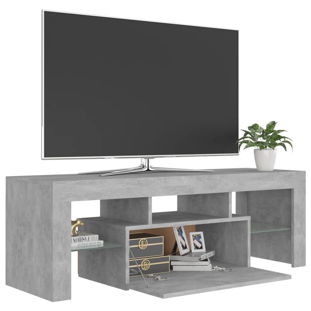 Meuble TV avec lumières LED Gris béton 120x35x40 cm | meublestv.fr 9