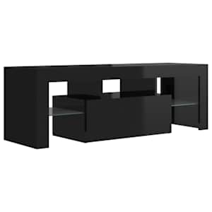 vidaXL TV spintelė su LED apšvietimu, juoda, 120x35x40cm, blizgi