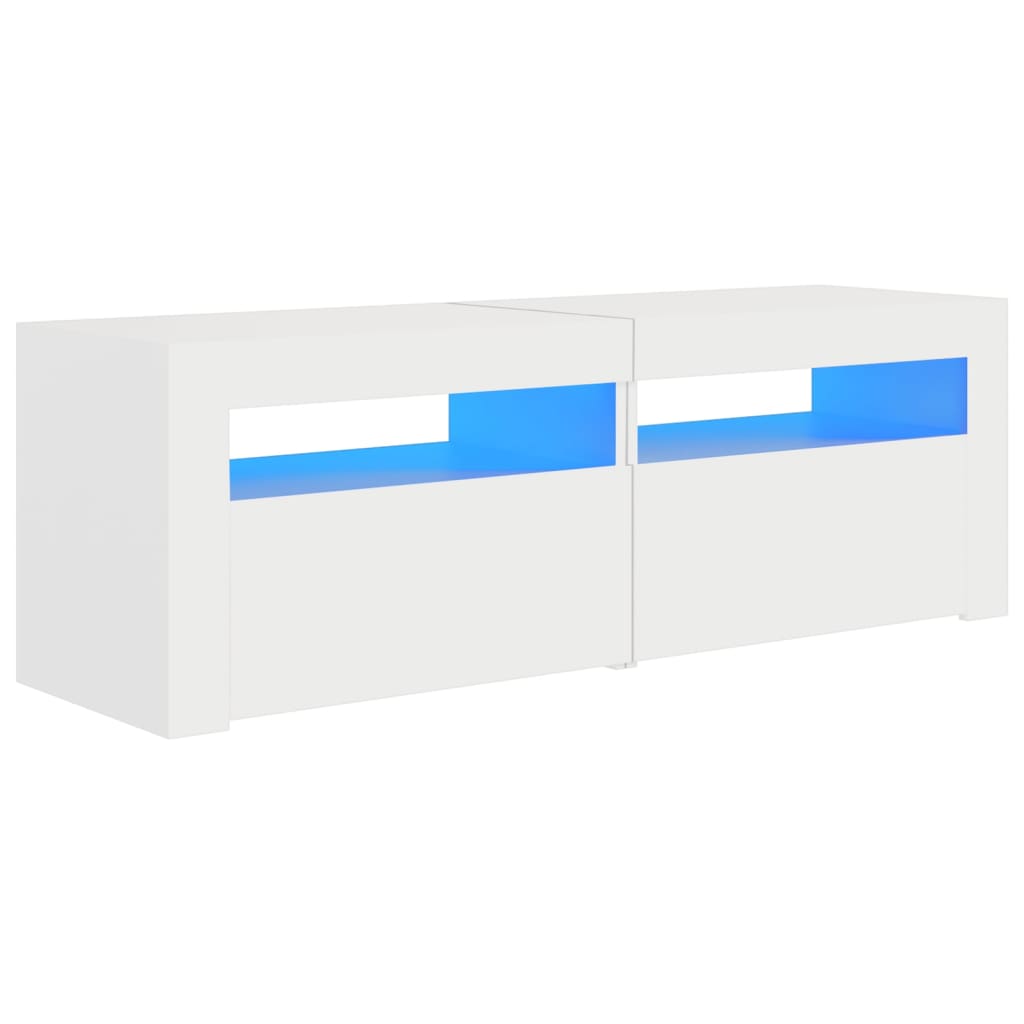 vidaXL TV skříňka s LED osvětlením bílá 120 x 35 x 40 cm