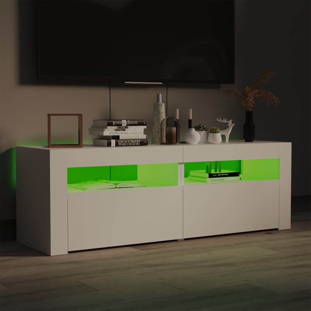 vidaXL Tv-meubel met LED-verlichting 120x35x40 cm wit afbeelding