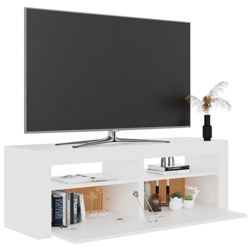 TV-Schrank mit LED-Leuchten Weiß 120x35x40 cm