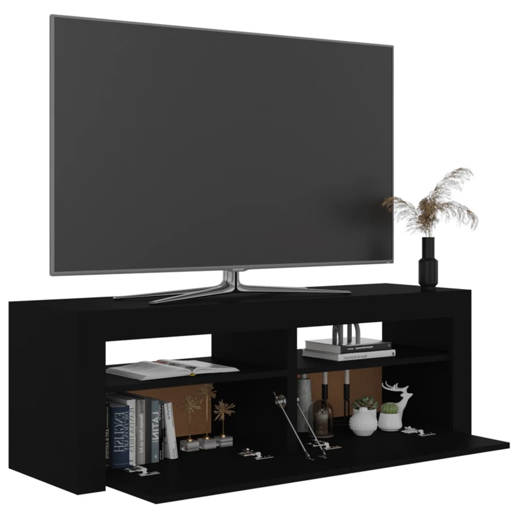 Meuble TV avec lumières LED Noir 120x35x40 cm | meublestv.fr 7