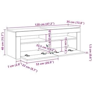 TV skříňka s LED osvětlením černá 120 x 35 x 40 cm - obrázek 15