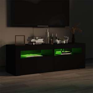 vidaXL TV-benk med LED-lys svart 120x35x40 cm