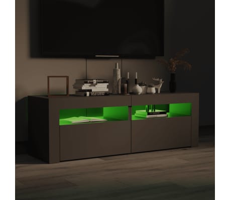 vidaXL Tv-meubel met LED-verlichting 120x35x40 cm grijs