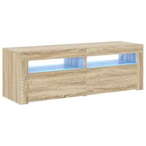vidaXL telerialus LED-tuledega, Sonoma tamm, 120 x 35 x 40 cm