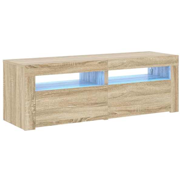vidaXL telerialus LED-tuledega, Sonoma tamm, 120 x 35 x 40 cm