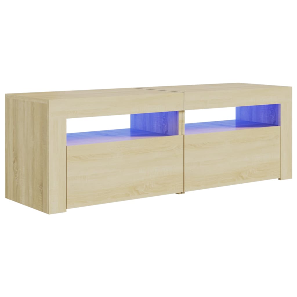 

vidaXL TV Cabinet with LED Lights Sonoma Oak 47.2"x13.8"x15.7"