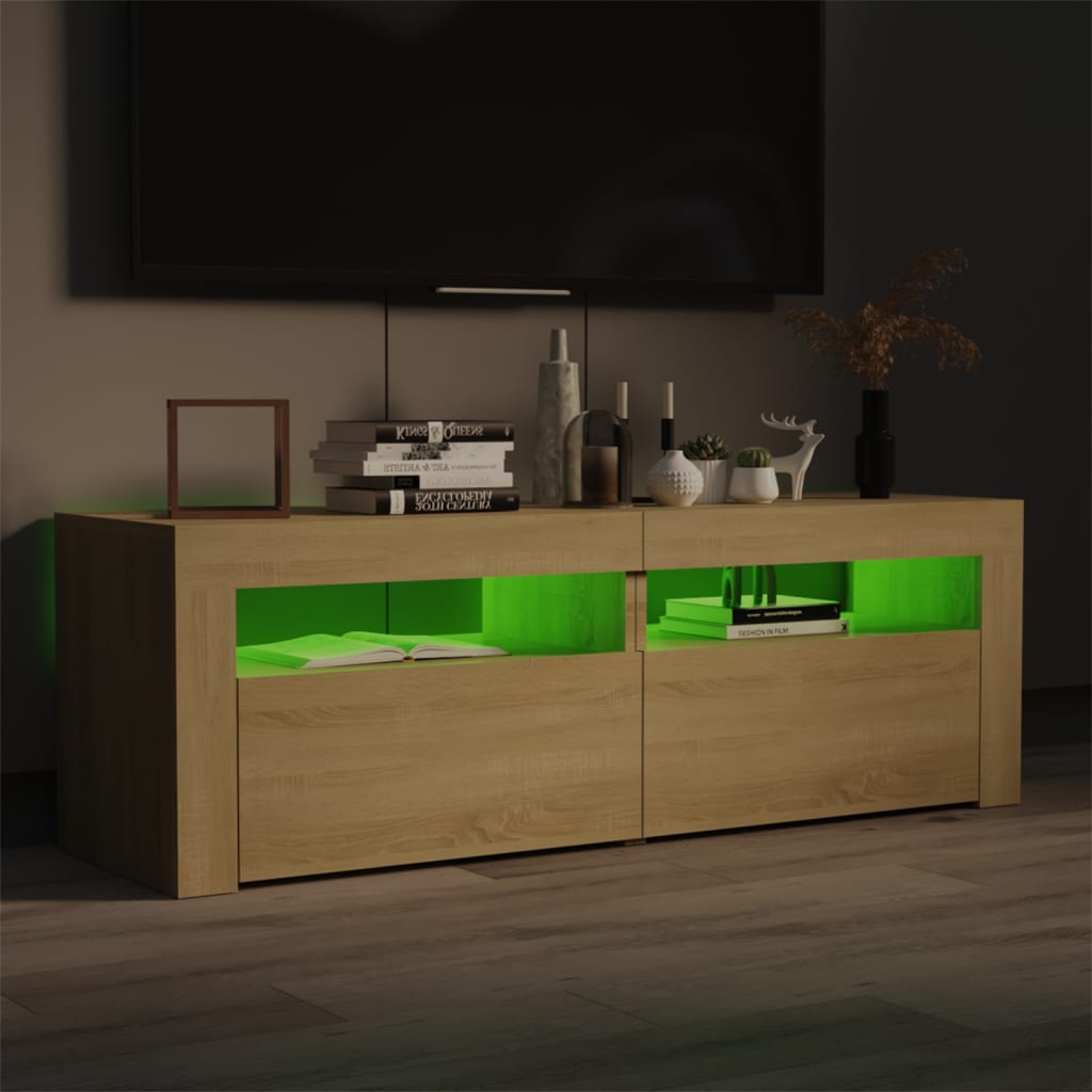

vidaXL Tv-meubel met LED-verlichting 120x35x40cm sonoma eikenkleurig