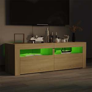 TV skříňka s LED osvětlením dub sonoma 120 x 35 x 40 cm - obrázek 3