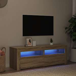 TV skříňka s LED osvětlením dub sonoma 120 x 35 x 40 cm - obrázek 1