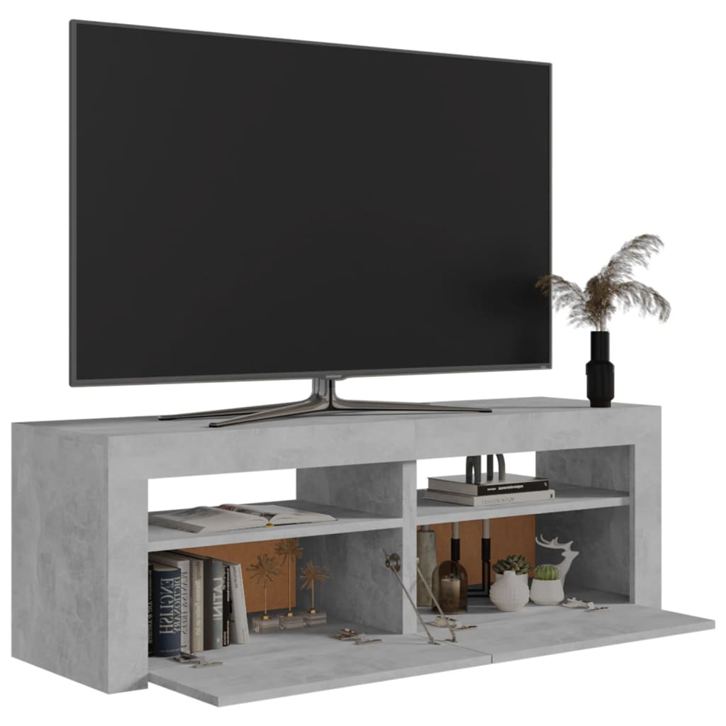 Meuble TV avec lumières LED Gris béton 120x35x40 cm | meublestv.fr 7