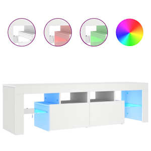 vidaXL telerialus LED-tuledega, valge, 140x36,5x40 cm