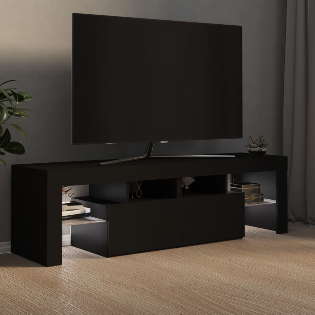 Meuble TV avec lumières LED Noir 140×36,5×40 cm | meublestv.fr 5