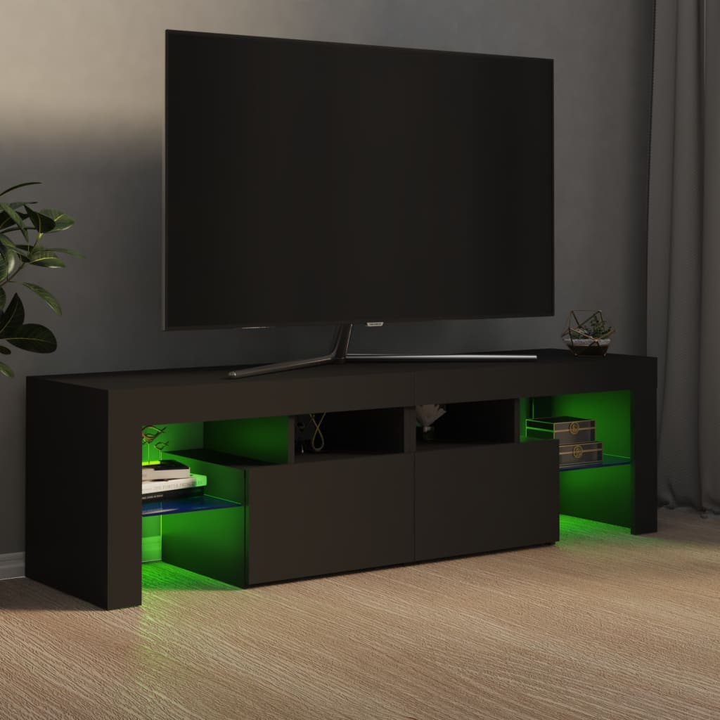 Meuble TV avec lumières LED Gris 140×36,5×40 cm | meublestv.fr 6