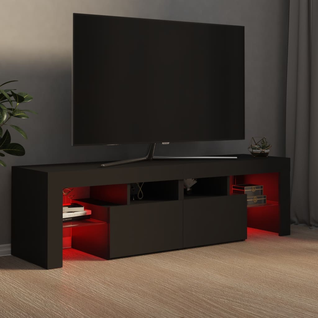 Meuble TV avec lumières LED Gris 140×36,5×40 cm | meublestv.fr 7
