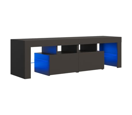 vidaXL TV Stand with LED Lights Gray 55.1"x14.4"x15.7"