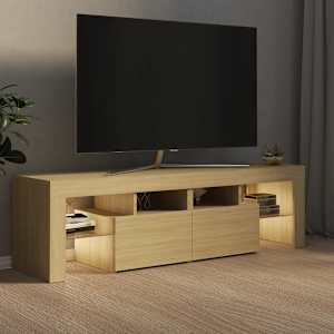 TV skříňka s LED osvětlením dub sonoma 140 x 36,5 x 40 cm - obrázek 3
