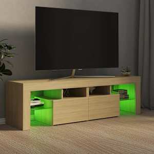 TV skříňka s LED osvětlením dub sonoma 140 x 36,5 x 40 cm - obrázek 4