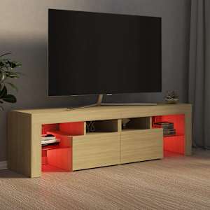 TV skříňka s LED osvětlením dub sonoma 140 x 36,5 x 40 cm - obrázek 5