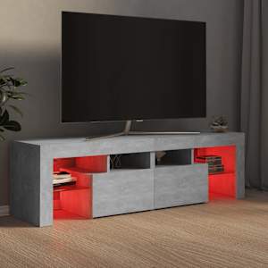 TV skříňka s LED osvětlením betonově šedá 140 x 36,5 x 40 cm - obrázek 4