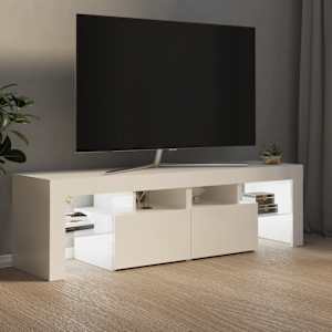 TV skříňka s LED osvětlením bílá vysoký lesk 140x36,5x40 cm - obrázek 3