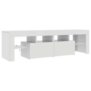 TV skříňka s LED osvětlením bílá vysoký lesk 140x36,5x40 cm - obrázek 7