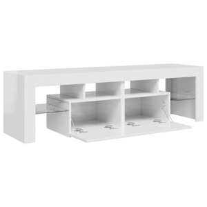 TV skříňka s LED osvětlením bílá vysoký lesk 140x36,5x40 cm - obrázek 9