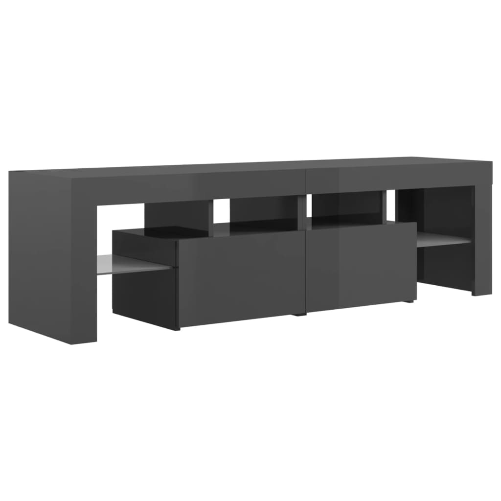 

vidaXL Tv-meubel met LED-verlichting 140x36,5x40 cm hoogglans grijs