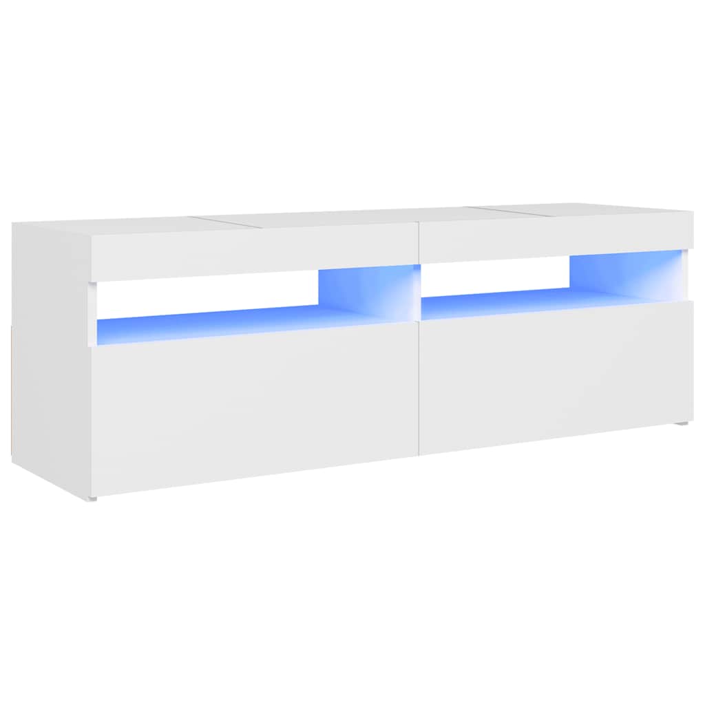vidaXL TV skříňka s LED osvětlením bílá 120 x 35 x 40 cm