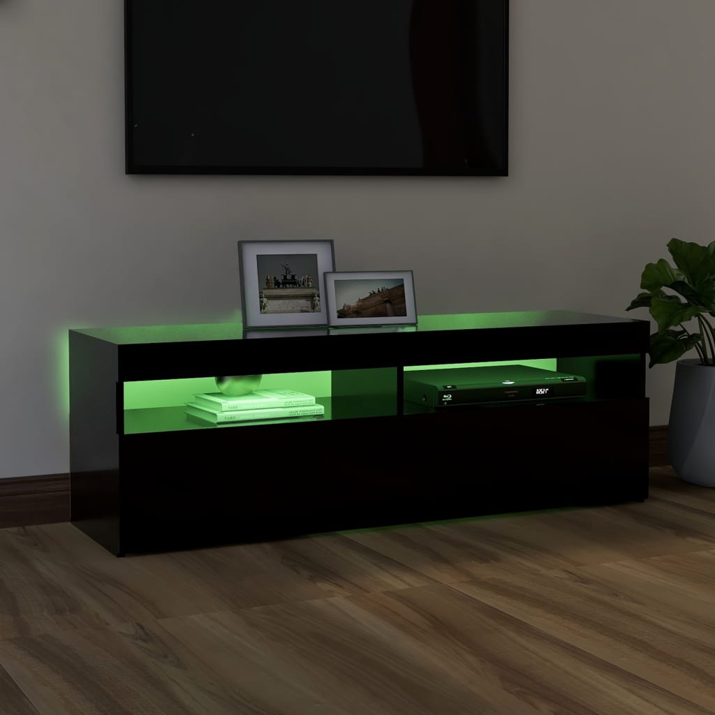 Meuble TV avec lumières LED Noir 120x35x40 cm | meublestv.fr 6