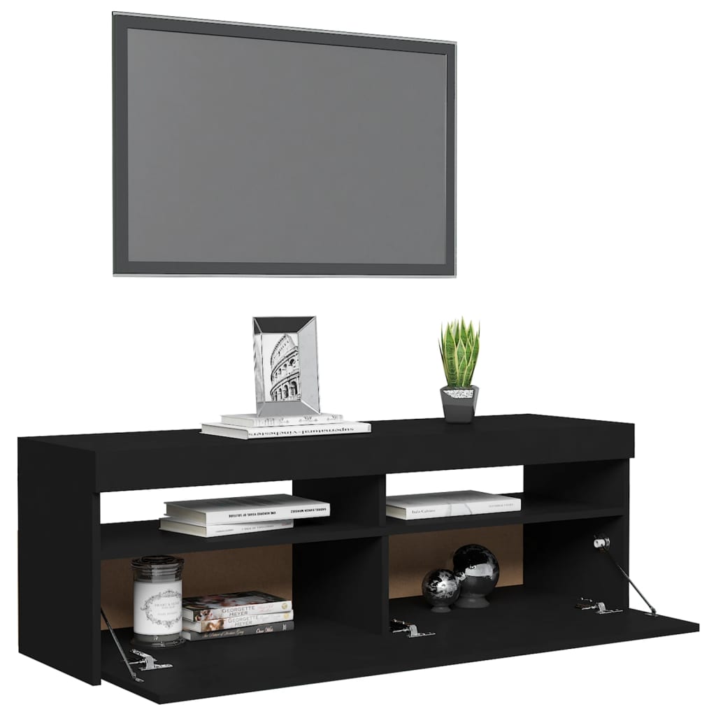 Meuble TV avec lumières LED Noir 120x35x40 cm | meublestv.fr 7
