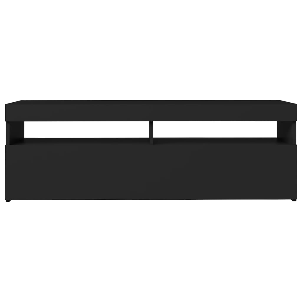 Comodă TV cu lumini LED, negru, 120x35x40 cm