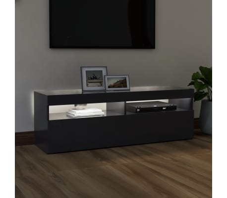 vidaXL TV Stand with LED Lights Gray 47.2"x13.8"x15.7"