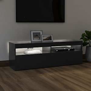 vidaXL TV-benk med LED-lys grå 120x35x40 cm