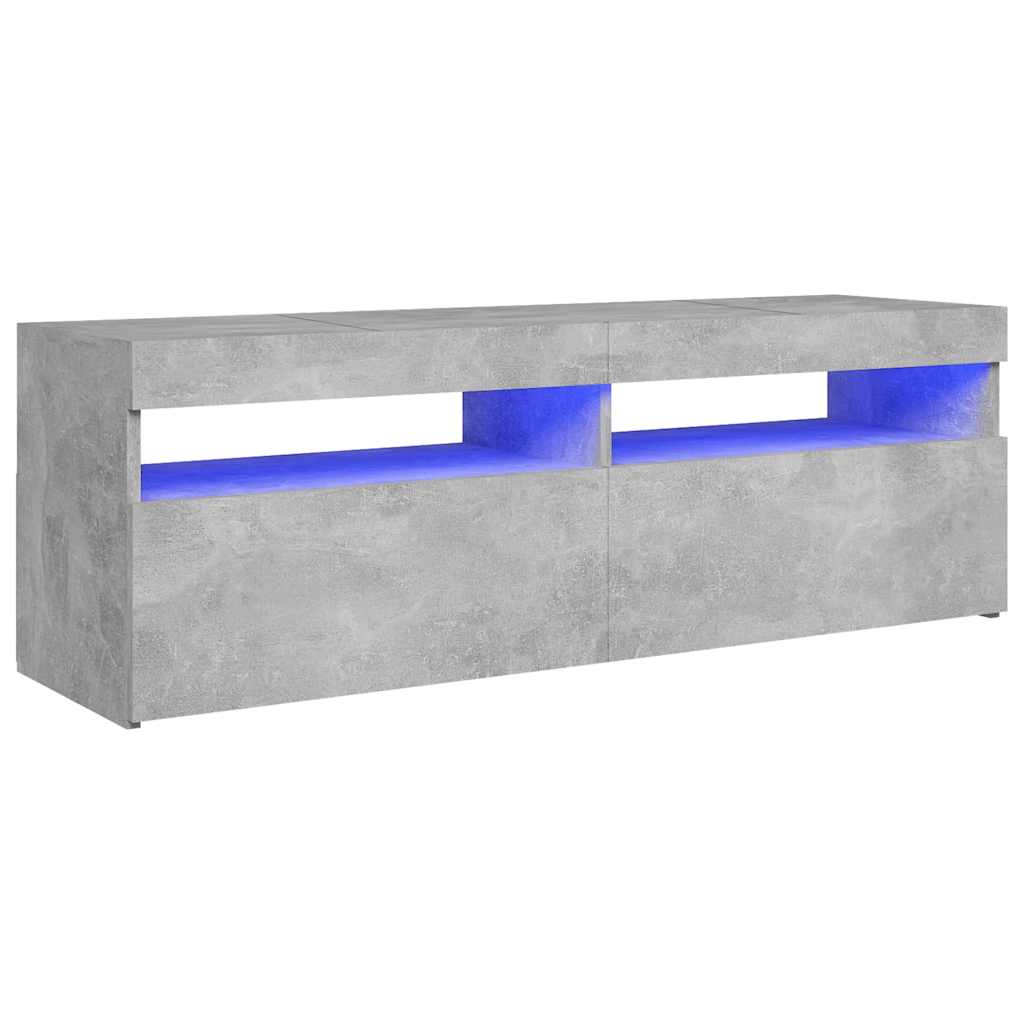 vidaXL TV skříňka s LED osvětlením betonově šedá 120 x 35 x 40 cm