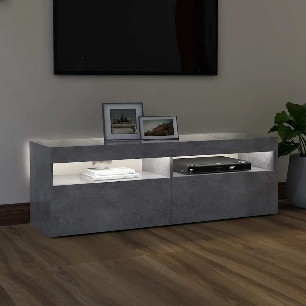 

vidaXL Tv-meubel met LED-verlichting 120x35x40 cm betongrijs