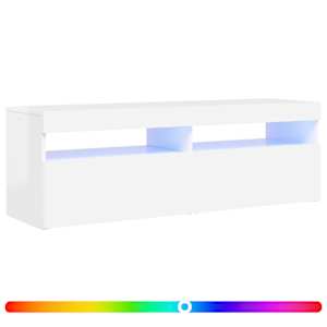 TV skříňka s LED osvětlením bílá s vysokým leskem 120x35x40 cm - obrázek 2