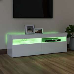 TV skříňka s LED osvětlením bílá s vysokým leskem 120x35x40 cm - obrázek 15