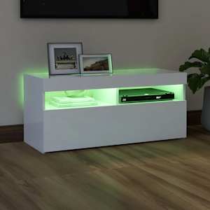 TV skříňka s LED osvětlením bílá 90 x 35 x 40 cm - obrázek 4