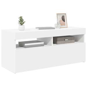 TV skříňka s LED osvětlením bílá 90 x 35 x 40 cm - obrázek 15