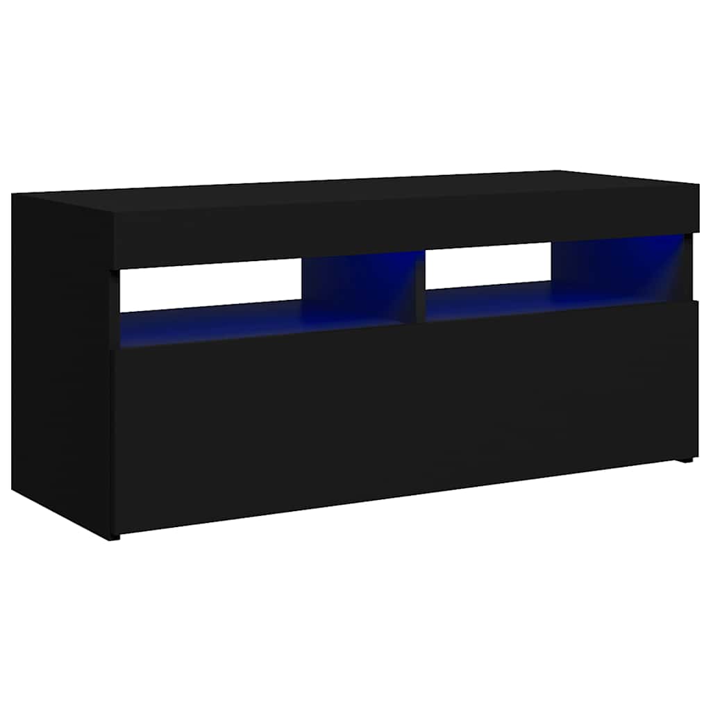 

vidaXL TV Cabinet with LED Lights Black 35.4"x13.8"x15.7"