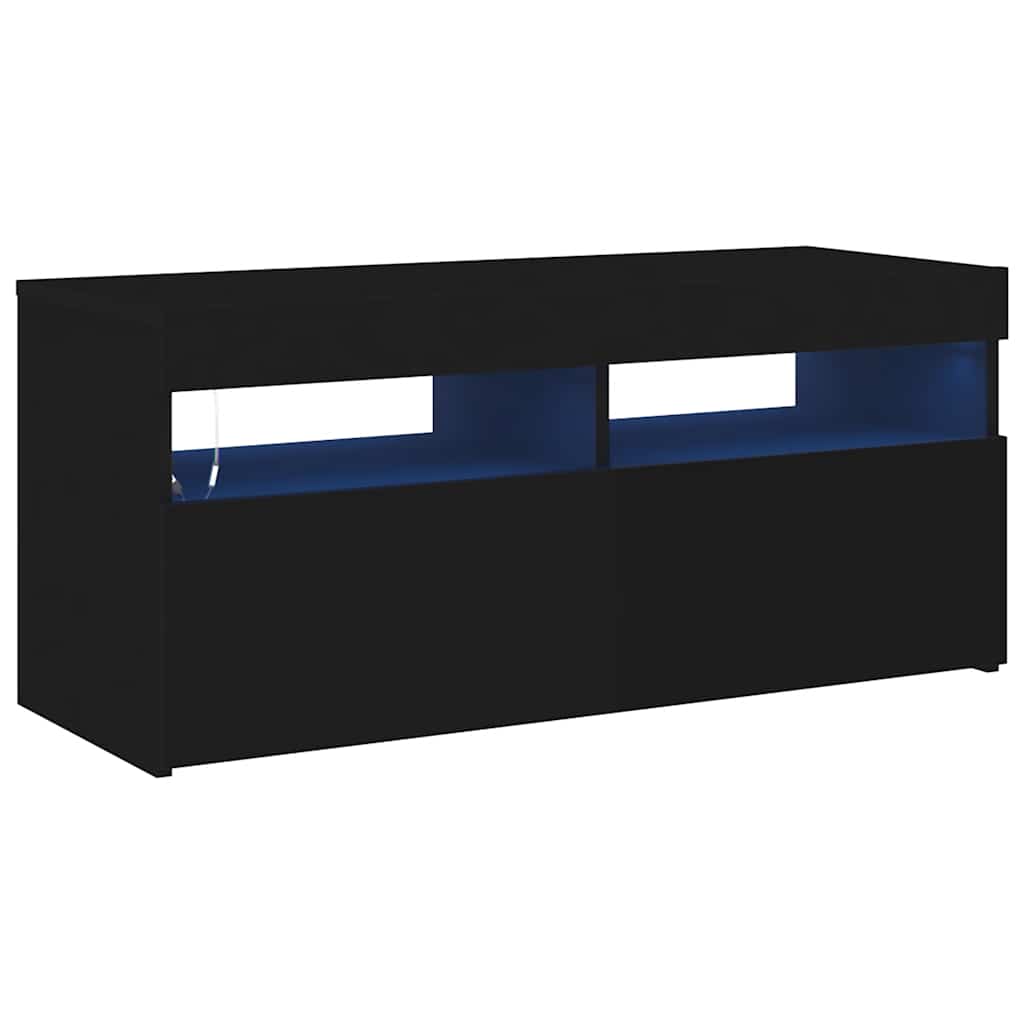 vidaXL TV skříňka s LED osvětlením černá 90 x 35 x 40 cm